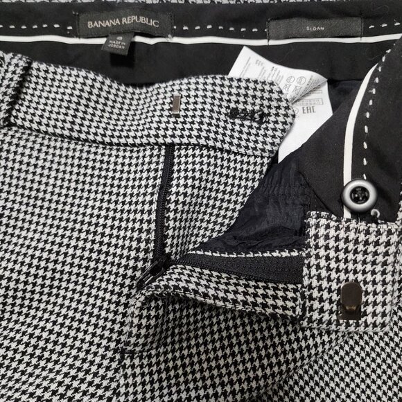 Banana Republic Houndstooth Stretch Mid Rise Slim Leg Sloan Ankle Pants - Picture 4 of 5
